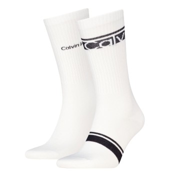 Calvin Klein Strumpor 2P Cotton Logo Stripe Crew Socks Vit One Size Herr | apparel & accessories - clothing - underwear & socks - socks | ModeLejon