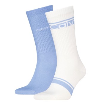 Calvin Klein Strumpor 2P Cotton Logo Stripe Crew Socks Ljusblå One Size Herr | apparel & accessories - clothing - underwear & socks - socks | ModeLejon