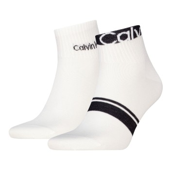 Calvin Klein Strumpor 2P Cotton Logo Stripe Ankle Socks Vit One Size Herr | apparel & accessories - clothing - underwear & socks - socks | ModeLejon