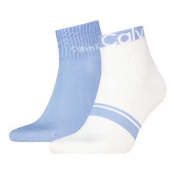 Calvin Klein Strumpor 2P Cotton Logo Stripe Ankle Socks Ljusblå One Size Herr | apparel & accessories - clothing - underwear & socks - socks | ModeLejon