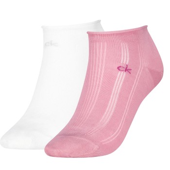 Calvin Klein Strumpor 2P Soft Cotton Rolltop Trainer Socks Vit/Rosa One Size Dam | apparel & accessories - clothing - underwear & socks - socks | ModeLejon