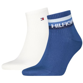Tommy Hilfiger Strumpor 2P Logo Ankle Socks Cotton Blend Vit/Blå Strl 39/42 Herr | apparel & accessories - clothing - underwear & socks - socks | ModeLejon