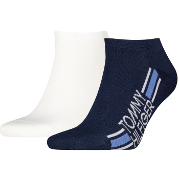 Tommy Hilfiger Strumpor 2P Cotton Logo Stripe Sneaker Socks Vit/Marin Strl 43/46 Herr | apparel & accessories - clothing - underwear & socks - socks | ModeLejon