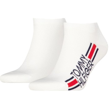 Tommy Hilfiger Strumpor 2P Cotton Logo Stripe Sneaker Socks Vit Strl 43/46 Herr | apparel & accessories - clothing - underwear & socks - socks | ModeLejon