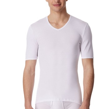 Schiesser Short Sleeve V-Neck Shirt Vit bomull XX-Large Herr | apparel & accessories - clothing - shirts & tops | ModeLejon