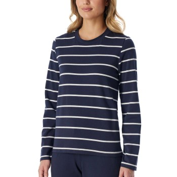 Schiesser Mix and Relax Cotton Longsleeved Shirt Marin Randig bomull 34 Dam | apparel & accessories - clothing - sleepwear & loungewear - loungewear | ModeLejon