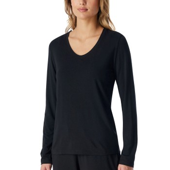 Schiesser Women Mix and Relax V-neck Long Sleeve Svart modal 34 Dam | apparel & accessories - clothing - shirts & tops | ModeLejon