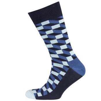 Läs mer om Happy socks Strumpor Filled Optic Sock Men Blå Mönstrad bomull Strl 41/46 Herr