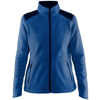 Läs mer om Craft Noble Zip Jacket Heavy Knit Fleece Women Mörkblå polyester Large Dam