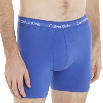 Läs mer om Calvin Klein Kalsonger 3P Cotton Stretch Boxer Brief Blå bomull Small Herr