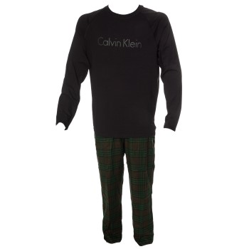 Läs mer om Calvin Klein Holiday PJ Flannel LS Pant Set Svart/Grön bomull X-Large Herr