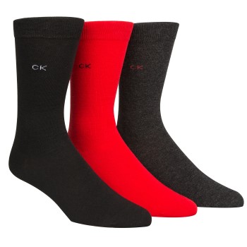 Läs mer om Calvin Klein Strumpor 3P Maddox Flat Knit Socks Gift Box Svart/Röd Strl 40/46 Herr