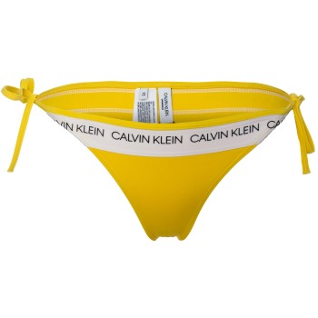 Läs mer om Calvin Klein CK Logo String Side Tie Bikini Gul Small Dam