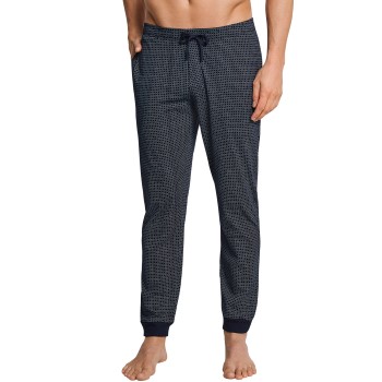 Schiesser Mix and Relax Lounge Pants With Cuffs Blå Mönstrad bomull Medium Herr