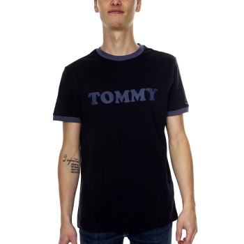 Läs mer om Tommy Hilfiger Sleep CN SS Tee Logo Shirt Mörkblå bomull Medium Herr
