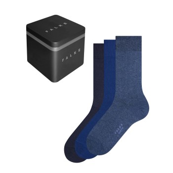 Läs mer om Falke Strumpor 3P Happy Socks Gift Box Marin/Blå Strl 39/42 Herr