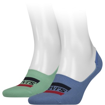 Läs mer om Levis Strumpor 2P Sportswear Logo Seasonal Low Rise Sock Blå/Grön Strl 43/46