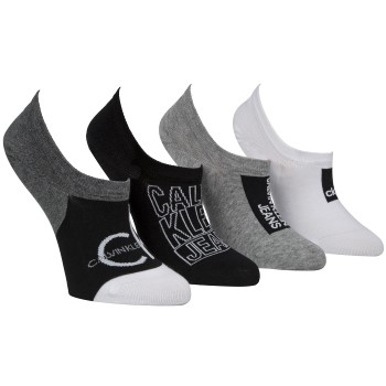 Läs mer om Calvin Klein Strumpor 4P Broadway Logo Sneaker Socks Gift Box Svart/Grå Strl 37/41 Dam