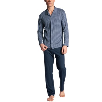 Läs mer om Calida Relax Choice with Buttons Pyjama Blå bomull X-Large Herr