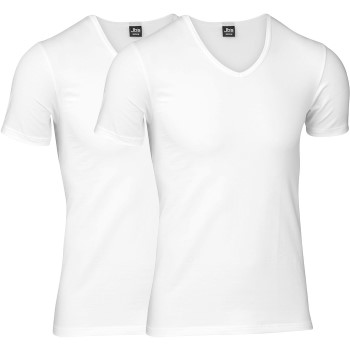 Läs mer om JBS 2P Organic Cotton V-Neck T-shirt Vit ekologisk bomull XX-Large Herr