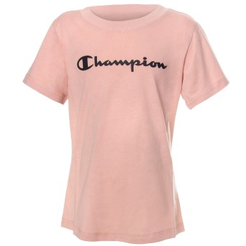 Läs mer om Champion Classics Crewneck T-shirt For Girls Gammelrosa bomull 146-152
