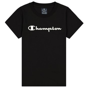 Läs mer om Champion Classics Crewneck T-shirt For Girls Svart bomull 110-116