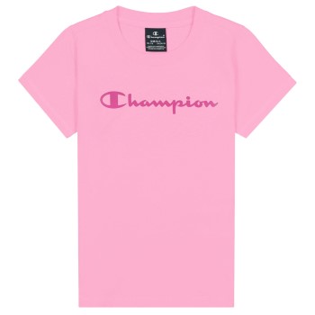 Läs mer om Champion Classics Crewneck T-shirt For Girls Rosa bomull 122-128