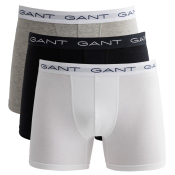 Läs mer om Gant Kalsonger 3P Cotton Stretch Boxer Svart/Vit bomull 3XL Herr