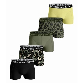 Läs mer om Björn Borg Kalsonger 5P Cotton Stretch Shorts For Boys 2115 Svart/Grön bomull 122-128