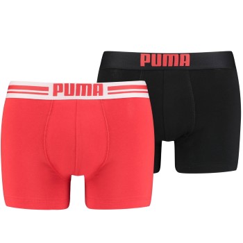 Läs mer om Puma Kalsonger 2P Everyday Placed Logo Boxer Svart/Röd bomull Medium Herr