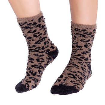 Läs mer om PJ Salvage Strumpor Fun Print Cozy Socks Leopard polyester One Size