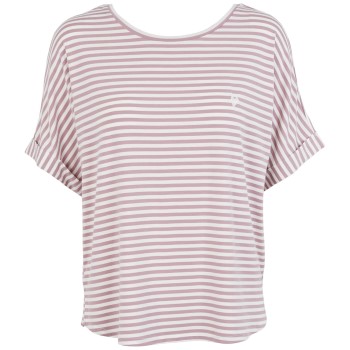 Läs mer om Missya Softness Stripe SS T-shirt Lila modal Medium Dam