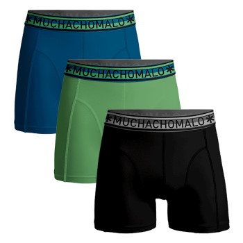 Läs mer om Muchachomalo Trosor 3P Cotton Stretch Solid Color Boxer Blå/Grön bomull Medium Herr
