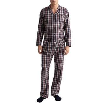 Läs mer om Gant Woven Cotton Check Pajama Set Blå/Orange X-Large Herr
