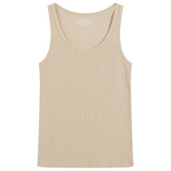 Bread and Boxers Women Ribbed Tank Top Beige ekologisk bomull Large Dam