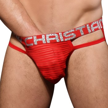 Läs mer om Andrew Christian Kalsonger Almost Naked Stripe Sexy Brief Röd polyester Large Herr