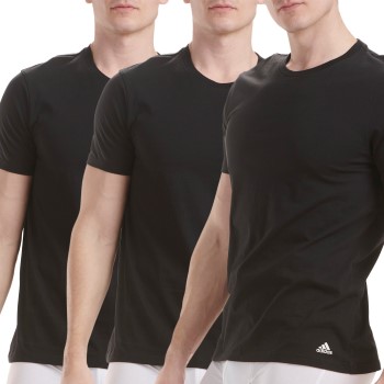 Läs mer om adidas 3P Active Flex Cotton Crew Neck T-Shirt Svart bomull Small Herr