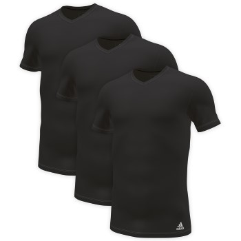 Läs mer om adidas 3P Active Flex Cotton V-Neck T-Shirt Svart bomull Small
