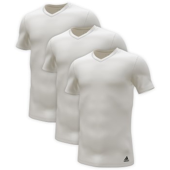 Läs mer om adidas 3P Active Flex Cotton V-Neck T-Shirt Vit bomull Large