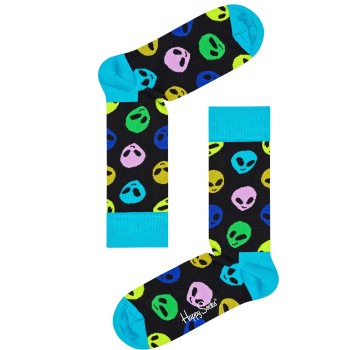 Läs mer om Happy socks Strumpor Alien Sock Svart mönstrad bomull Strl 41/46