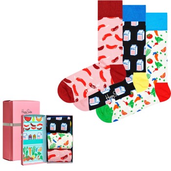 Läs mer om Happy socks Strumpor 3P Foodie Socks Gift Box Flerfärgad bomull Strl 41/46
