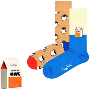 Läs mer om Happy socks Strumpor 2P Monday Morning Socks Gift Box Brun bomull Strl 41/46