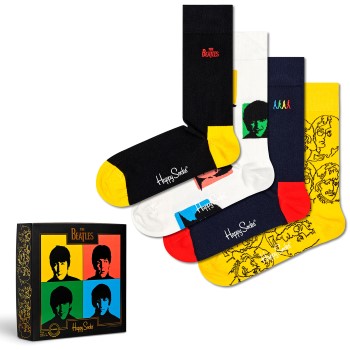 Läs mer om Happy socks Strumpor 4P The Beatles Gift Box Svart bomull Strl 41/46