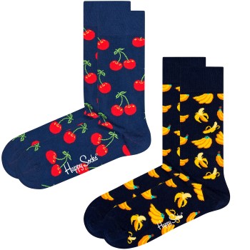 Läs mer om Happy socks Strumpor 2P Classic Cherry Socks Blå bomull Strl 36/40
