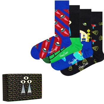 Läs mer om Happy socks Strumpor 4P Space Socks Gift Box Svart bomull Strl 36/40