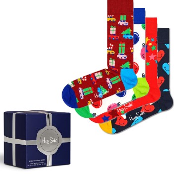 Läs mer om Happy socks Strumpor 4P Holiday Vibes Gift Box Flerfärgad bomull Strl 41/46