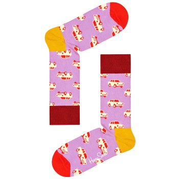 Läs mer om Happy socks Strumpor Car Sock Lila bomull Strl 41/46