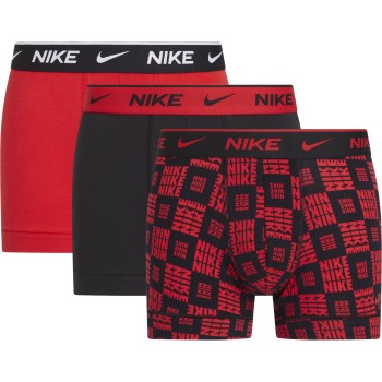 Nike Kalsonger 3P Everyday Cotton Stretch Trunks Röd/svart bomull Large Herr