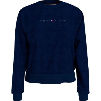 Läs mer om Tommy Hilfiger Tonal Logo Lounge Sweatshirt Mörkblå X-Large Dam