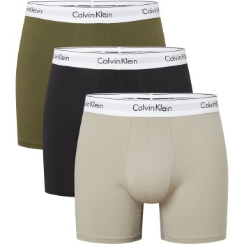 Läs mer om Calvin Klein Kalsonger 3P Modern Cotton Stretch Boxer Brief Khaki bomull Small Herr